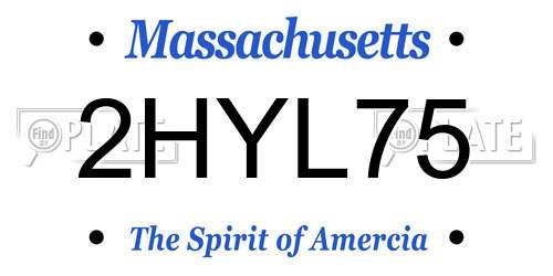 2HYL75 Massachusetts License Plate