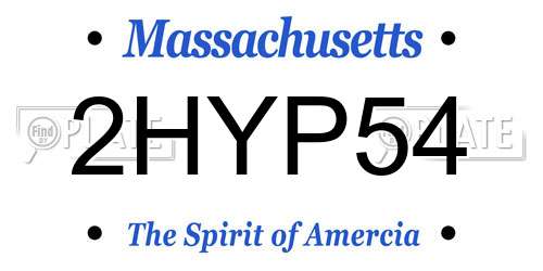 2HYP54 Massachusetts License Plate