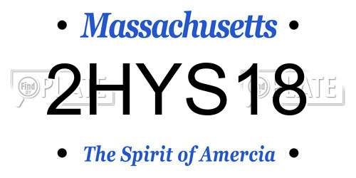 2HYS18 Massachusetts License Plate