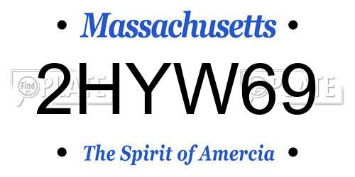 2HYW69 Massachusetts License Plate