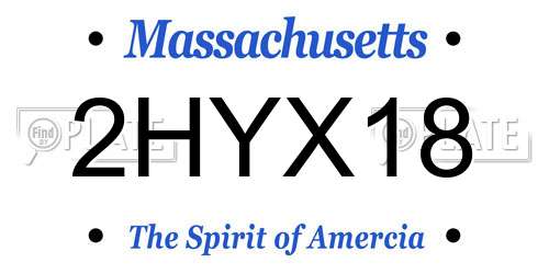 2HYX18 Massachusetts License Plate