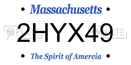 2HYX49 Massachusetts License Plate