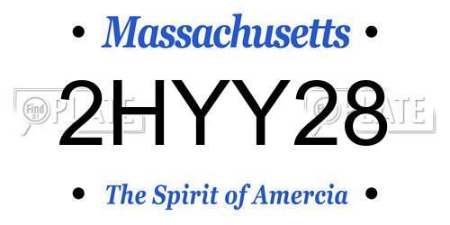 2HYY28 Massachusetts License Plate