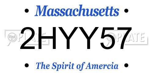 2HYY57 Massachusetts License Plate