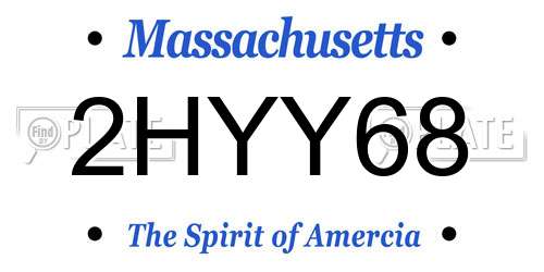 2HYY68 Massachusetts License Plate