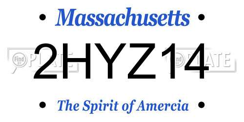 2HYZ14 Massachusetts License Plate