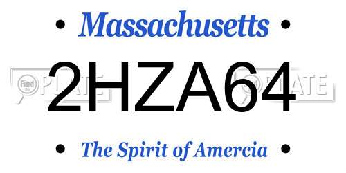 2HZA64 Massachusetts License Plate