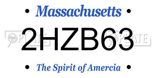 2HZB63 Massachusetts License Plate