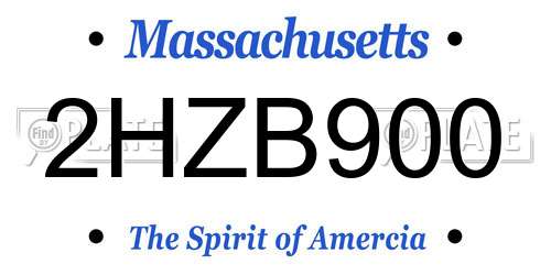 2HZB900 Massachusetts License Plate