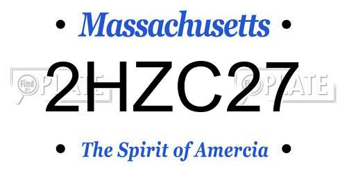2HZC27 Massachusetts License Plate