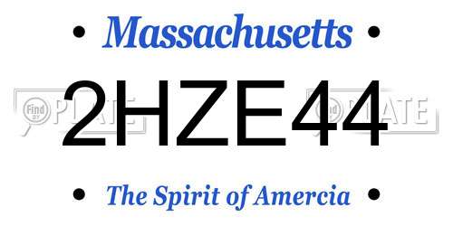 2HZE44 Massachusetts License Plate