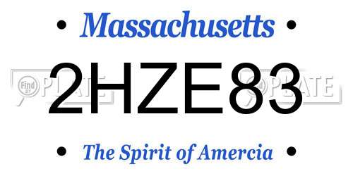 2HZE83 Massachusetts License Plate