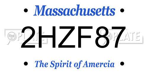 2HZF87 Massachusetts License Plate
