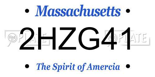 2HZG41 Massachusetts License Plate