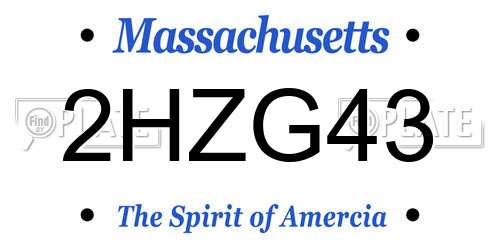 2HZG43 Massachusetts License Plate