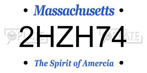 2HZH74 Massachusetts License Plate