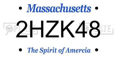 2HZK48 Massachusetts License Plate