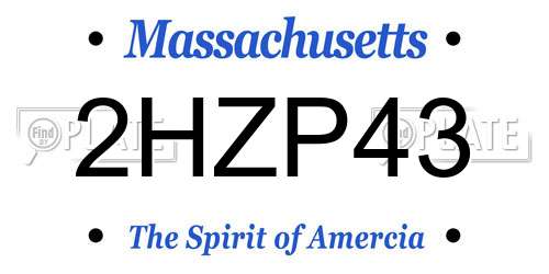 2HZP43 Massachusetts License Plate