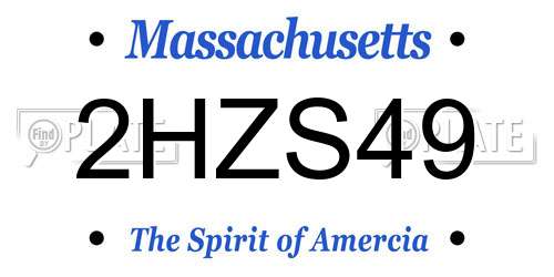 2HZS49 Massachusetts License Plate