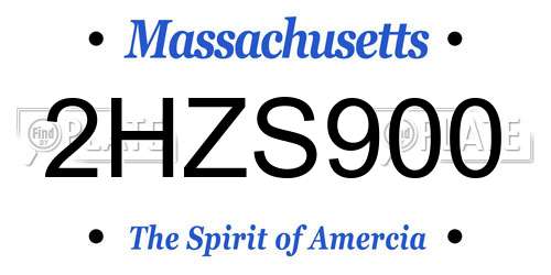 2HZS900 Massachusetts License Plate