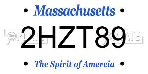 2HZT89 Massachusetts License Plate