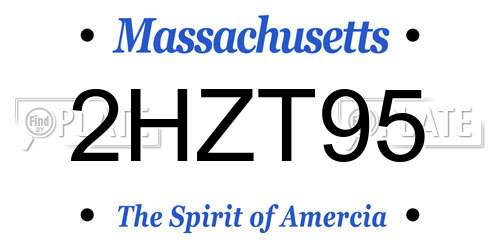 2HZT95 Massachusetts License Plate