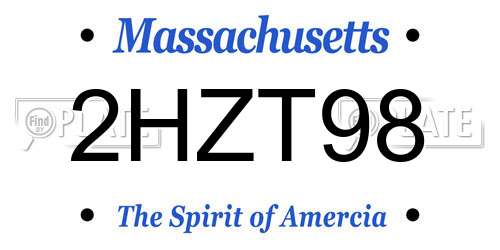 2HZT98 Massachusetts License Plate