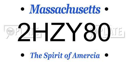 2HZY80 Massachusetts License Plate
