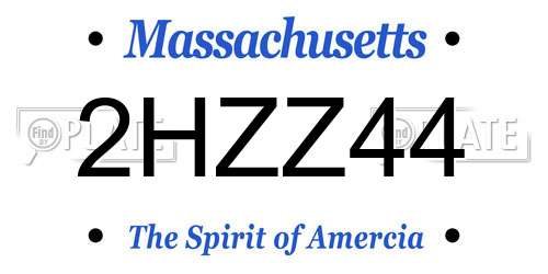 2HZZ44 Massachusetts License Plate