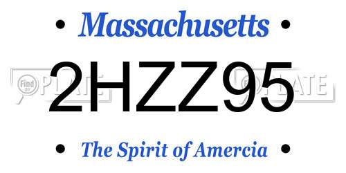 2HZZ95 Massachusetts License Plate
