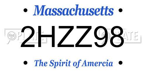 2HZZ98 Massachusetts License Plate
