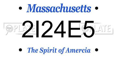 2I24E5 Massachusetts License Plate