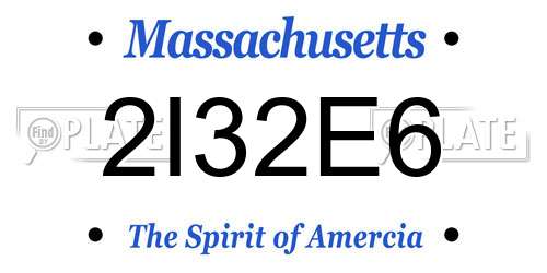 2I32E6 Massachusetts License Plate