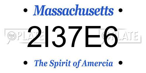 2I37E6 Massachusetts License Plate