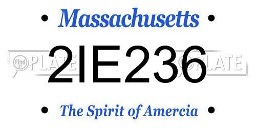 2IE236 Massachusetts License Plate