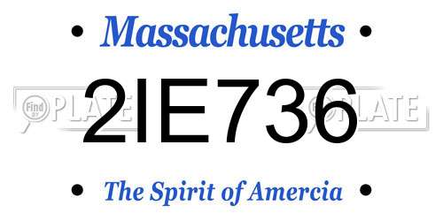 2IE736 Massachusetts License Plate