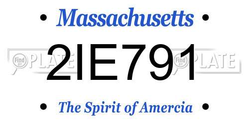 2IE791 Massachusetts License Plate