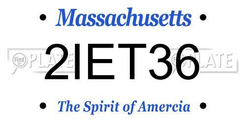 2IET36 Massachusetts License Plate