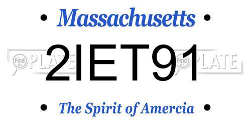 2IET91 Massachusetts License Plate