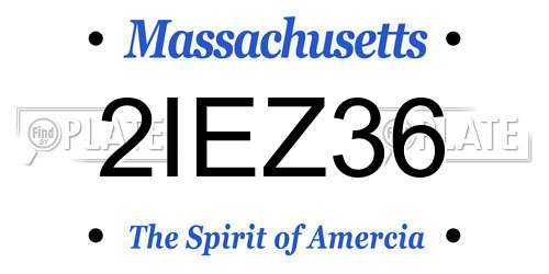 2IEZ36 Massachusetts License Plate