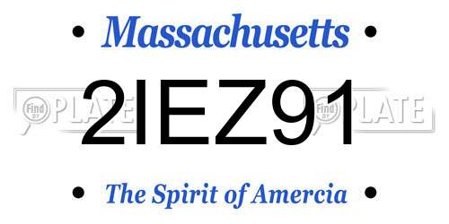 2IEZ91 Massachusetts License Plate