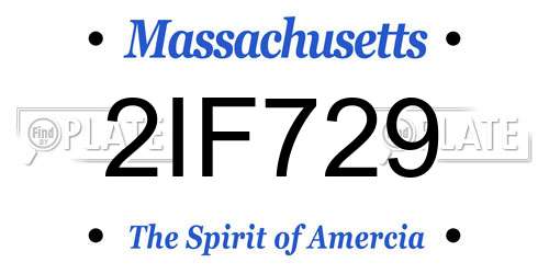 2IF729 Massachusetts License Plate