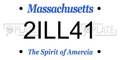 2ILL41 Massachusetts License Plate