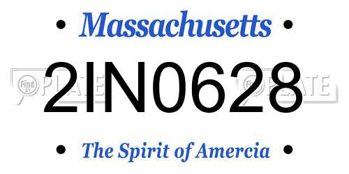 2IN0628 Massachusetts License Plate