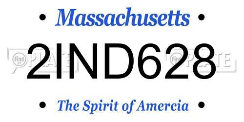 2IND628 Massachusetts License Plate