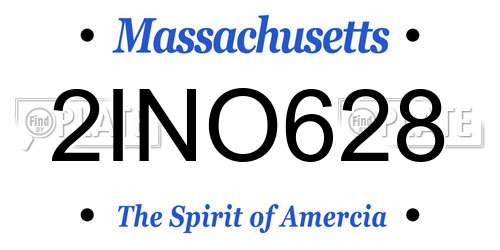 2INO628 Massachusetts License Plate