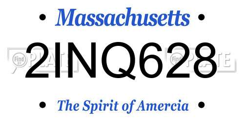 2INQ628 Massachusetts License Plate