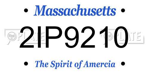 2IP9210 Massachusetts License Plate