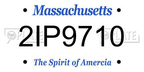 2IP9710 Massachusetts License Plate