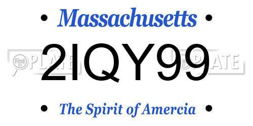 2IQY99 Massachusetts License Plate